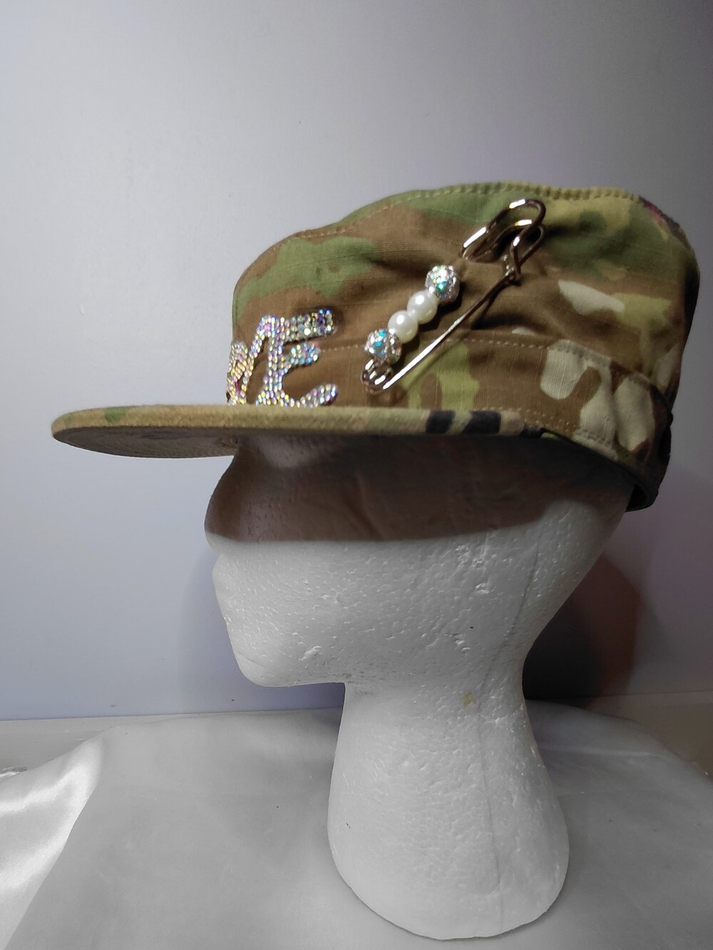Genuine Military Cap with Rhinestone Logos AND Pure COOLNESS